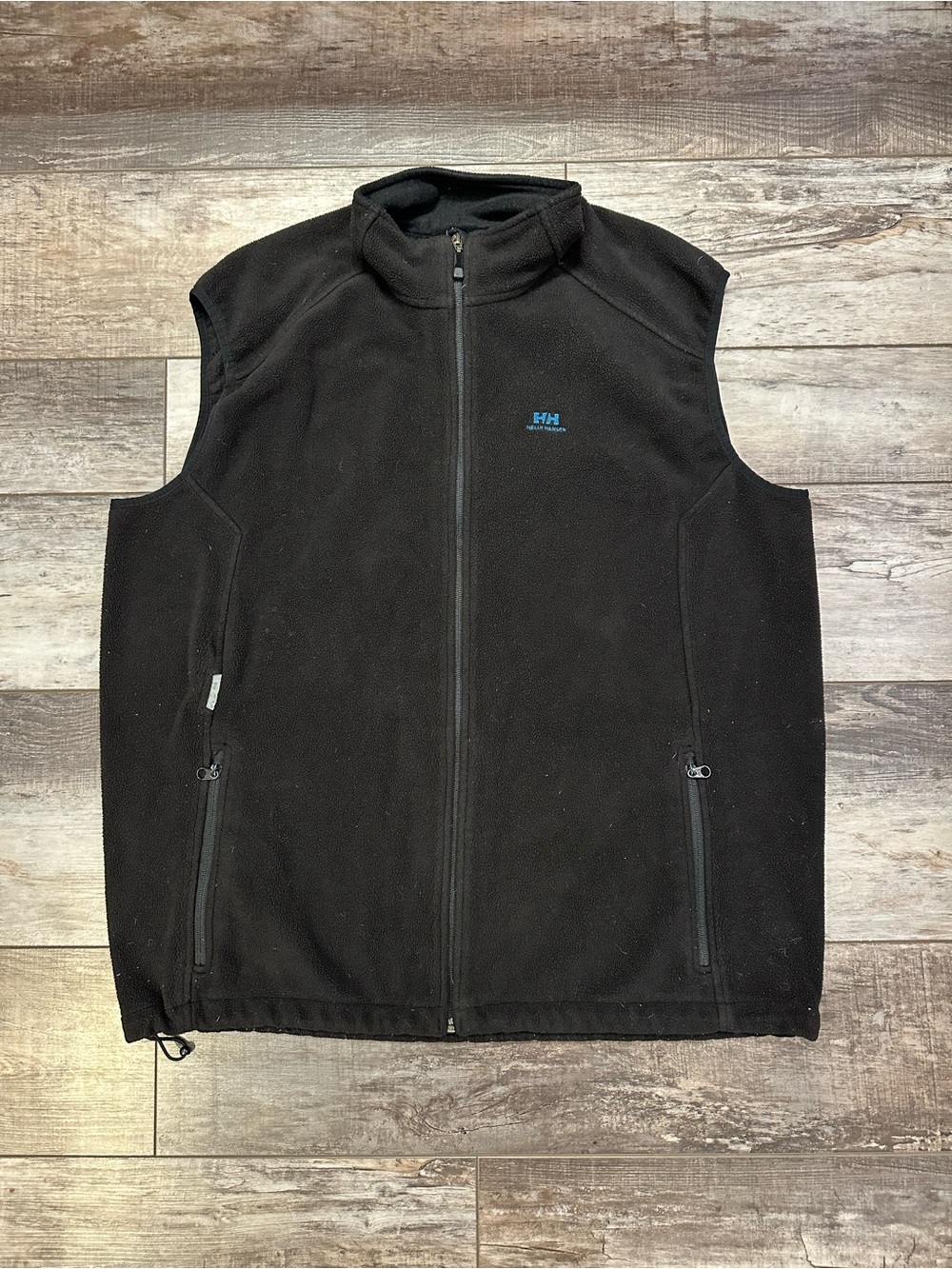 Helly Hansen Black Fleece Vest with Blue Logo